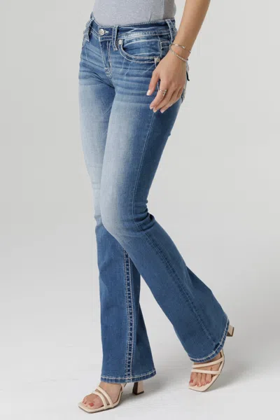 Miss Me Featherington Floral Bootcut Jeans In Medium Wash