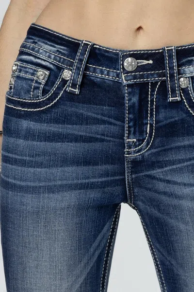 Miss Me Fleur Glass Bootcut Jeans In Med/dark Wash