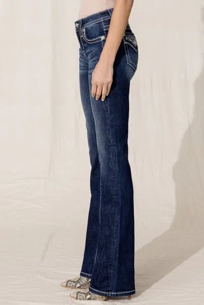 Miss Me Floral Paradise Bootcut Jeans In Med/dark Wash
