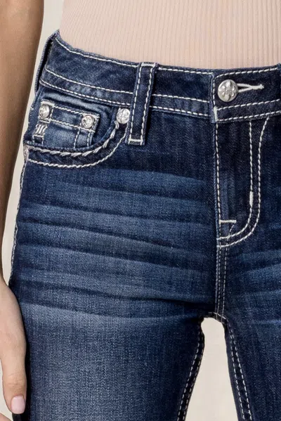 Miss Me Floral Paradise Bootcut Jeans In Med/dark Wash