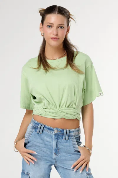 Miss Me Gathered Boxy Tee In Black