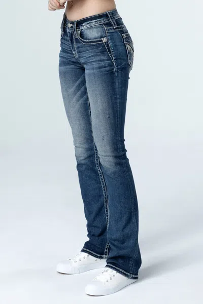 Miss Me Stars Below Bootcut Jean In Dark Wask In Med/dark Wash