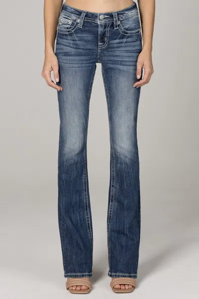 Miss Me Golden Wing Bootcut Jeans In Medium Wash