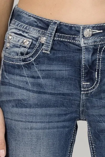 Miss Me Golden Wing Bootcut Jeans In Medium Wash