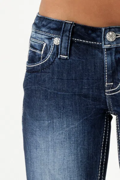 Miss Me Gothic Cross Straight Jeans In Dark Wash