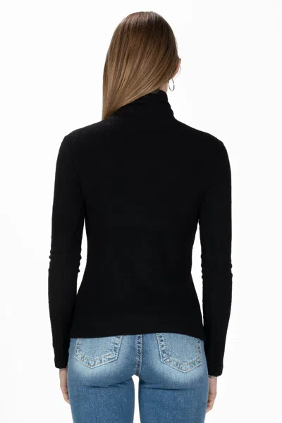 Miss Me Knitted Turtle Neck Top In Black