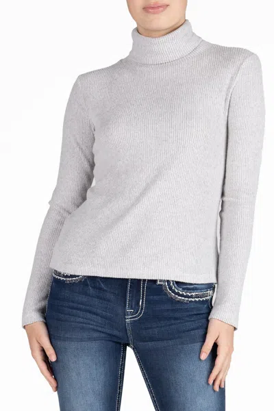 Miss Me Knitted Turtle Neck Top In Black