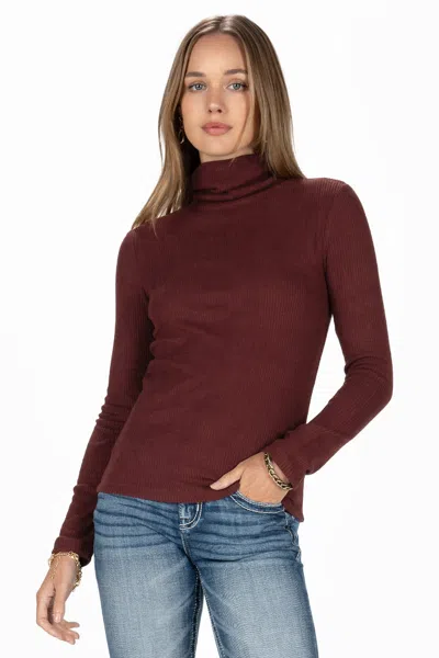 Miss Me Knitted Turtle Neck Top In Black