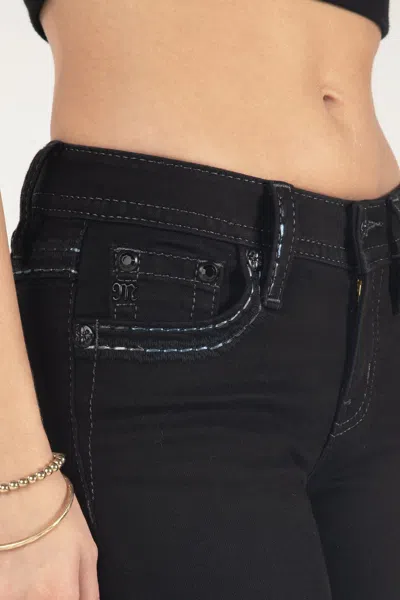 Miss Me Metallic Classic Black Bootcut Jeans In Black