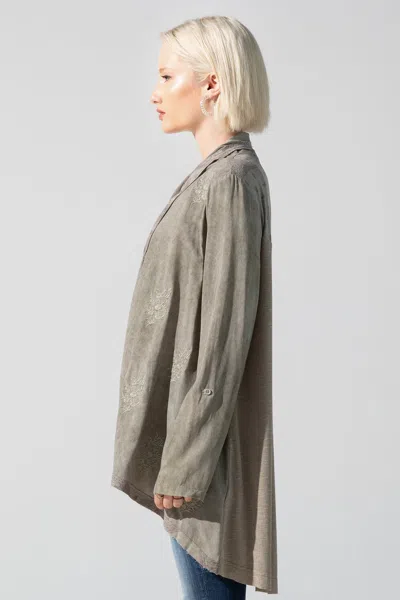 Miss Me Open Drape Cardigan In Green