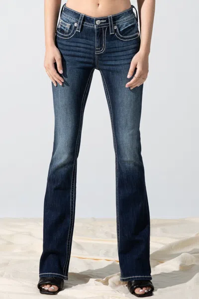 Miss Me Paisley On Me Bootcut Jeans In Med/dark Wash