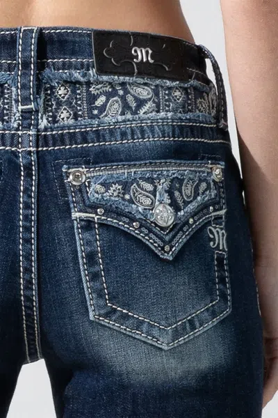 Miss Me Paisley On Me Bootcut Jeans In Med/dark Wash