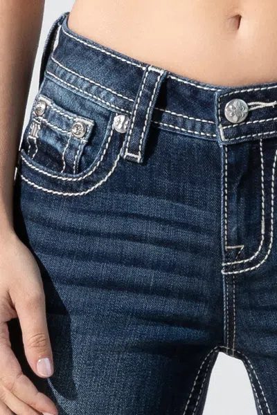 Miss Me Paisley On Me Bootcut Jeans In Med/dark Wash