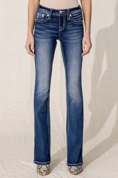 Miss Me Retro Insert Bootcut Jeans In Med/dark Wash