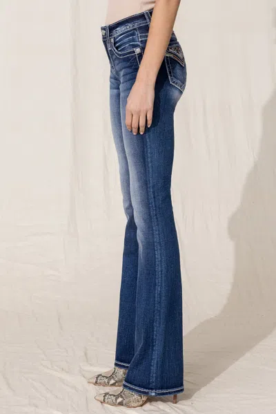 Miss Me Retro Insert Bootcut Jeans In Med/dark Wash