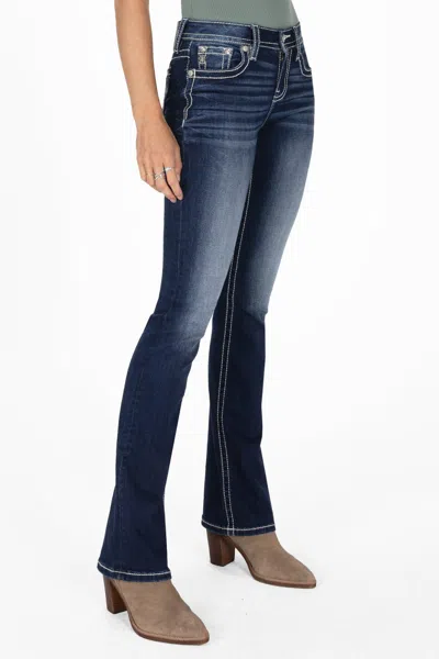 Miss Me Rope & Boots Bootcut Jeans - 33 / 34" / Dark Wash In Dark Wash