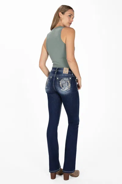 Miss Me Rope & Boots Bootcut Jeans - 33 / 34" / Dark Wash In Dark Wash