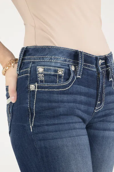 Miss Me Sequin Swirl Longhorn Bootcut Jeans In Med/dark Wash