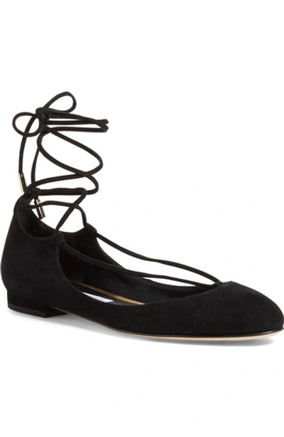 Diane Von Furstenberg 'paris' Lace-up Flat (women) In Black