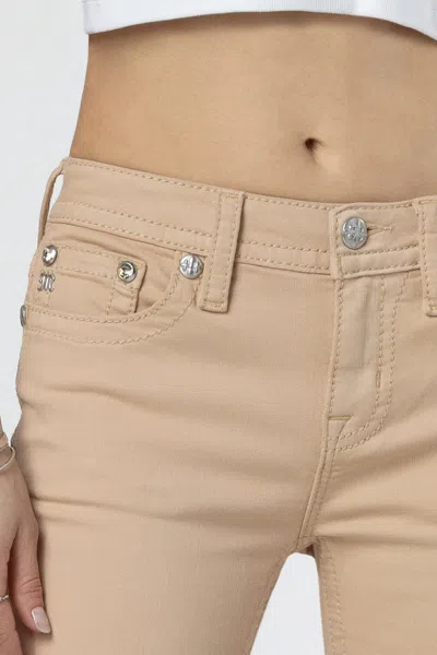 Miss Me Subtle Cross Bootcut Jeans In Beige
