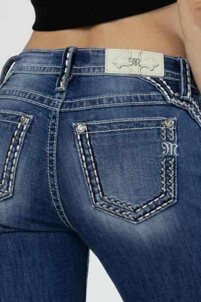 Miss Me Subtle Silver And Bronze Bootcut Jeans In Medium Wash