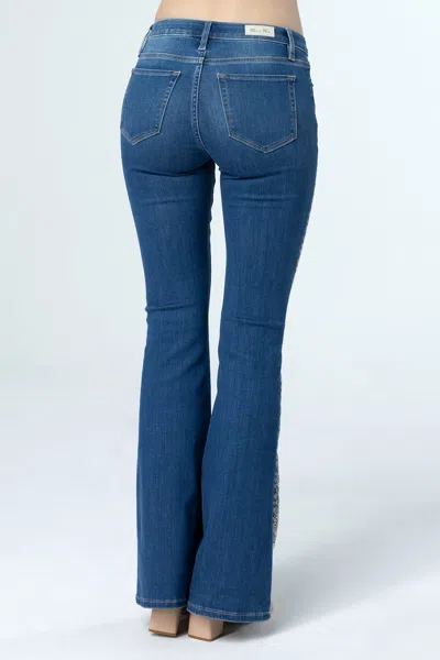 Miss Me Towering Floral Flare Jeans In Light Wash