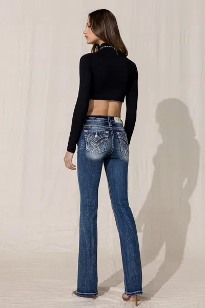 Miss Me Tribal Road Bootcut Jeans In Med/dark Wash