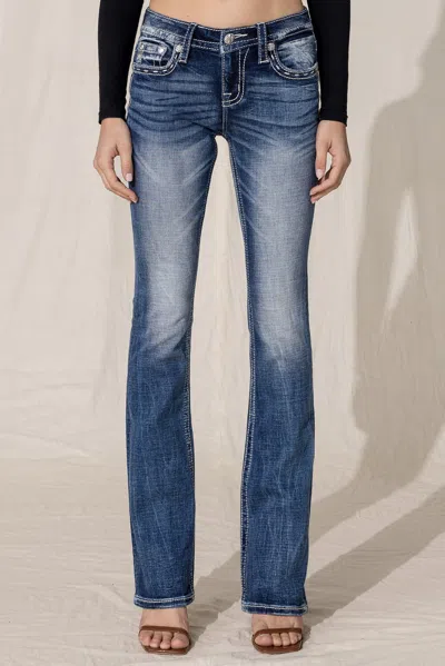 Miss Me Tribal Wing Bootcut Jeans In Vintage Blue