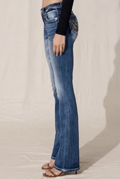 Miss Me Tribal Wing Bootcut Jeans In Vintage Blue