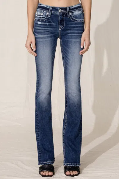 Miss Me U2 Horseshoe Bootcut Jeans In Med/dark Wash