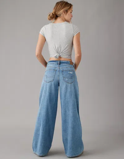 American Eagle Outfitters Ae Ae Dreamy Drape Stretch Baggy Ultra Wide-leg Super High-waisted Jean In Multi