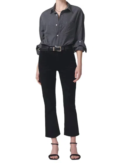 Citizen Of Humanity Isola Cropped Boot-cut Jeans In Black