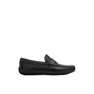 Ferragamo Newton Leather Moccasins In Black