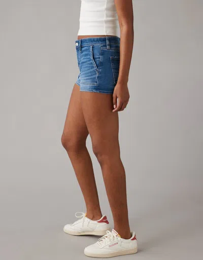 American Eagle Outfitters Ae Next Level Low-rise Denim Short Short In Blue