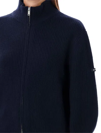 Shop Apc A.p.c. Jana Cardigan In Dark Navy