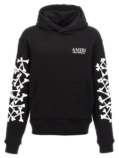 Shop Amiri 'bones Stacked' Hoodie In Black