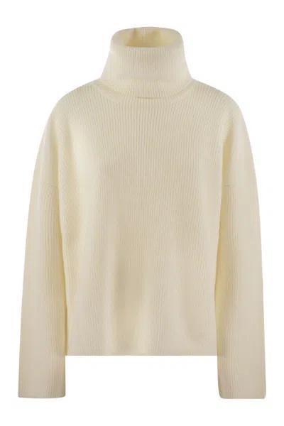 Fabiana Filippi Wool And Silk Blend Turtleneck Sweater In White