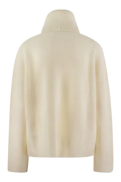 Fabiana Filippi Wool And Silk Blend Turtleneck Sweater In White