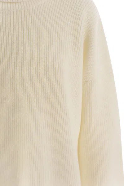 Fabiana Filippi Wool And Silk Blend Turtleneck Sweater In White