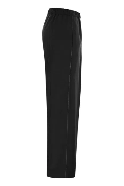 Fabiana Filippi Wool Blend Pants In Black
