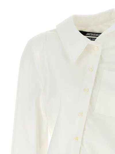 Jacquemus Pablo Asymmetric Button-up Shirt In White