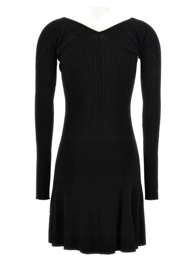Jacquemus Womens Black Logo-plaque Slim-fit Knitted Mini Dress In Black