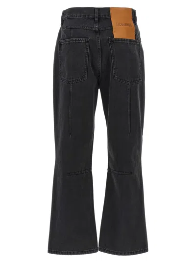 Shop Jacquemus 'le De-nîmes Court' Jeans In Black