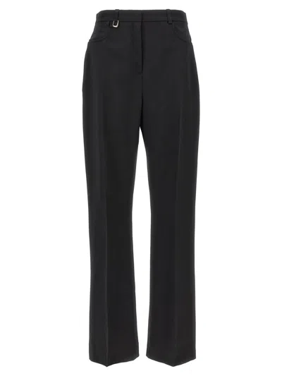Jacquemus High-waisted Straight Leg Trousers With Buckle Detail And Silhouette In Black