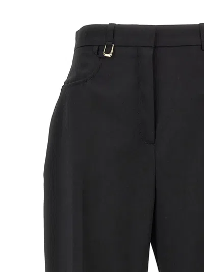 Jacquemus High-waisted Straight Leg Trousers With Buckle Detail And Silhouette In Black