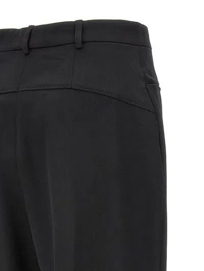 Jacquemus High-waisted Straight Leg Trousers With Buckle Detail And Silhouette In Black