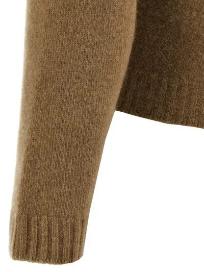 Shop Maison Margiela Cropped Wool Cardigan In Beige