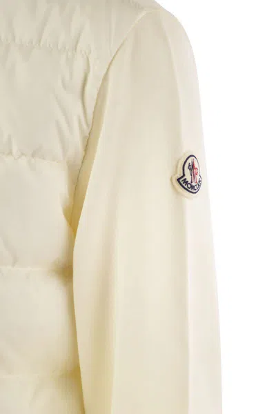 Shop Moncler Padded Sweatshirt With Zip In White