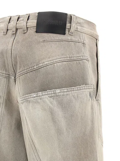 Attico Low-rise Wide-leg Jeans In Gray