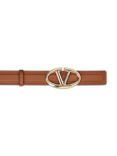 Shop Valentino Garavani Belts In Tobacco/curry Yellow